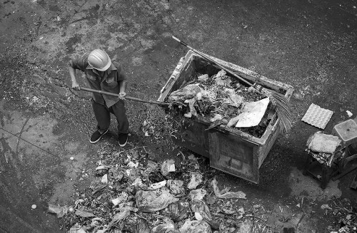 Scheduled rubbish collection trucks in South East London