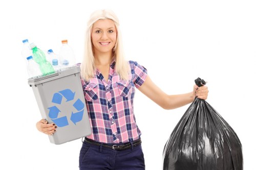 Dedicated bins for different types of waste