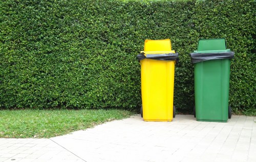 Employees participating in recycling program